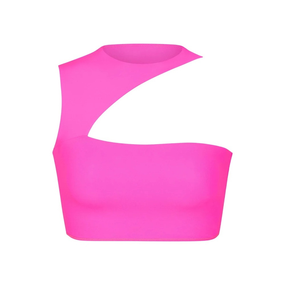 🩷 SKIMS Fits Everybody Super Crop Top in Neon Pink NWT Size 2X